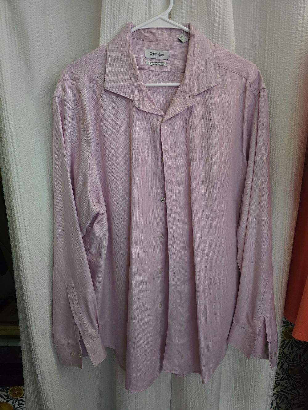 Calvin Klein Men's Lavender Button-Up Dress Shirt
